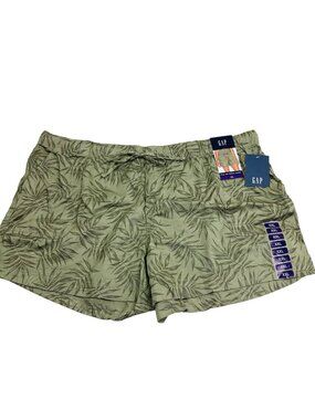 GAP Womens Drawstring Pull-On Tencel Shorts XXL Olive Green Soft & Comfortable